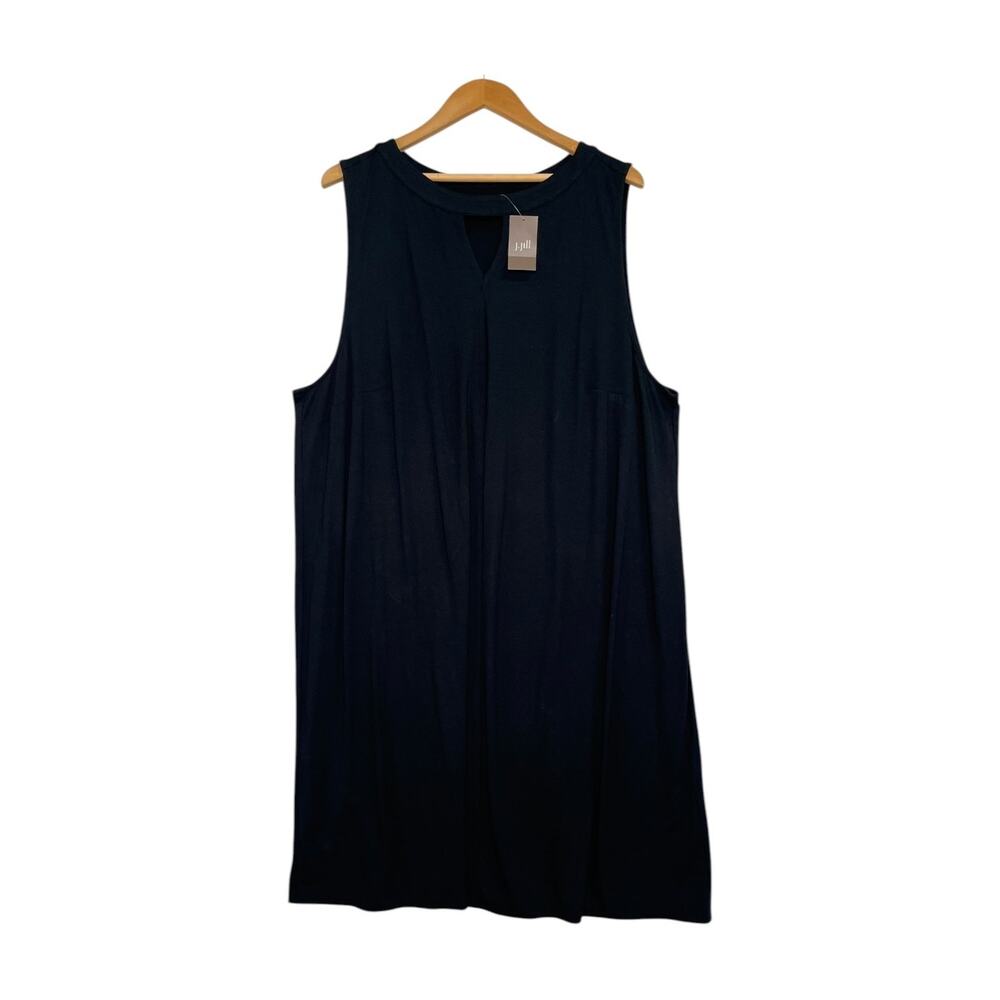 New J Jill Wearever Dress Womens 3X Black Sleeveless Stretch Casual Flowy Travel